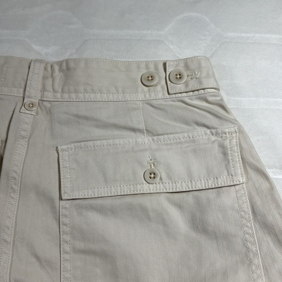 Madewell Womens Baggy Utility Pants Cream High Waisted Wide Leg Cotton Size 28 - Picture 13 of 14